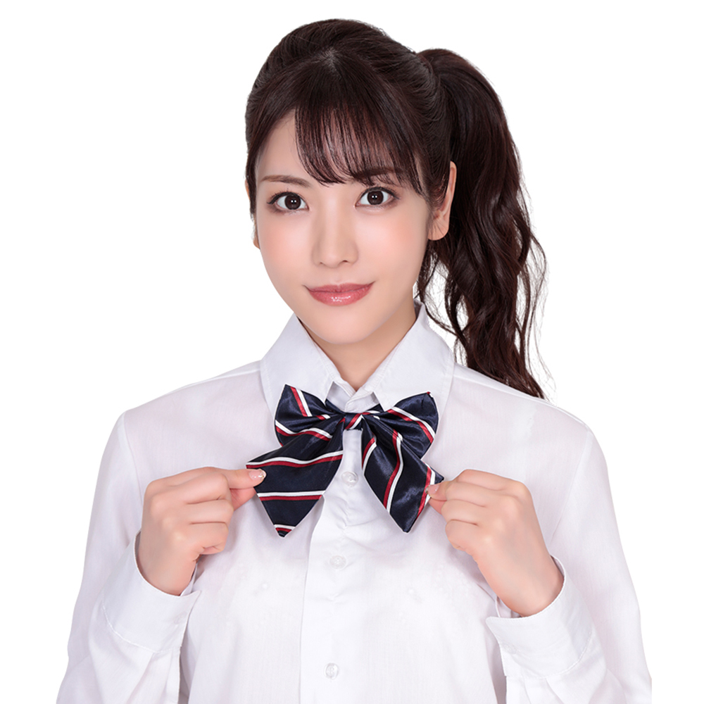 きゅん可愛スクールリボン ネイビーレジメンタルストライプ