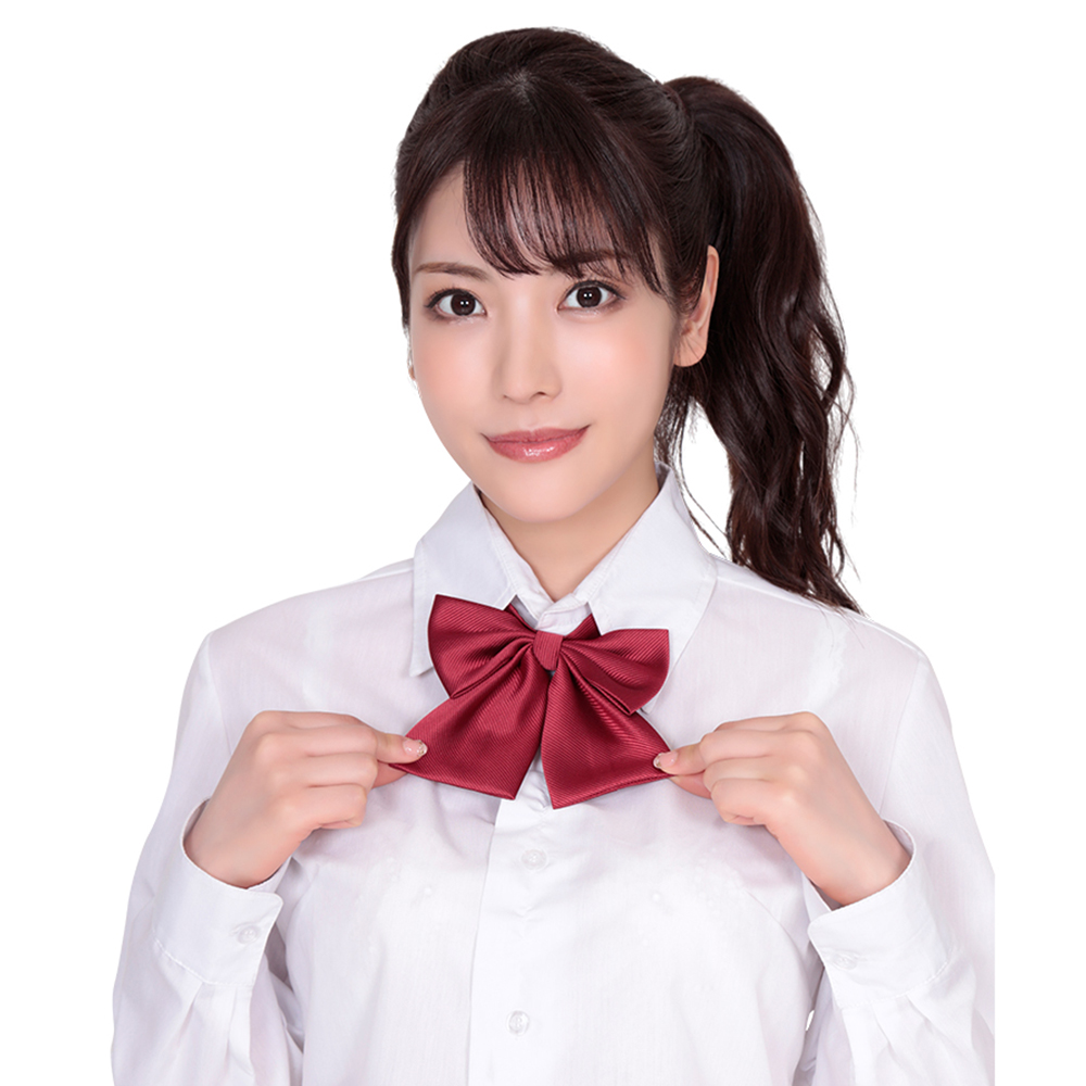 きゅん可愛スクールリボン ダークレッドジャガード織り
