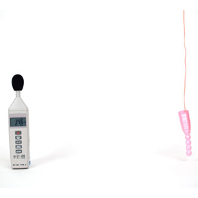 ▲騒音測定器（平常時：39db±2）
動作時：42db±2　かなり静か
※付属の電池で計測