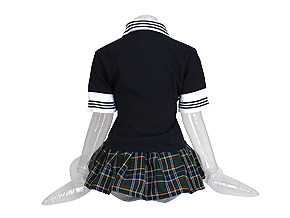 ＜後ろ＞
制服特有の深い濃紺に生地感もなかなか本物感が漂い、興奮イマジネーションが煽られます。
