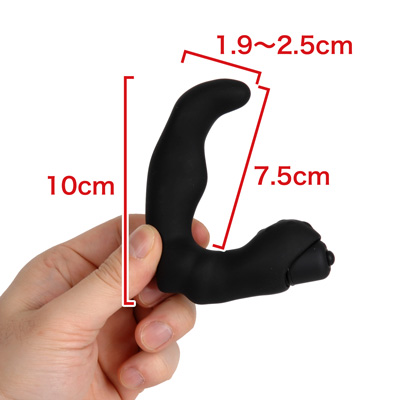 ライトの全長は10cm。先端部分は細めですが、前立腺責めタイプとしては適度なサイズでしょう。