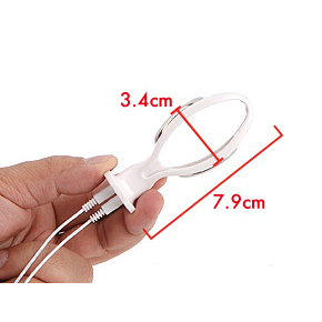 【プッシープローブ】挿入部が輪になっている特殊な構造。電極も＋／－分かれています。　※数値はＮＬＳ実測値