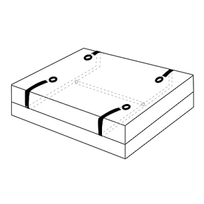 ベッド下には図のような感じでベルトを通します。上下のベルトも繋がっているので、拘束力は優秀です。