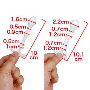 微妙なサイズ差ですがアナルグッズは１mm、２mmの差がとてつもなく大きく感じます。　※数値はＮＬＳ実測値