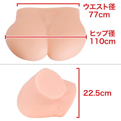 ウエスト77cmはかなりリアルな成人女性サイズ。開脚姿勢なのでヒップは参考程度に。　※数値はＮＬＳ実測値