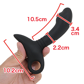 挿入部も含め、ボディはそこそこコンパクト。初心者でも負荷が少なく、快適に楽しめます。程よくカーブしたシャフトは前立腺を的確に捉えます。　※数値はＮＬＳ実測値