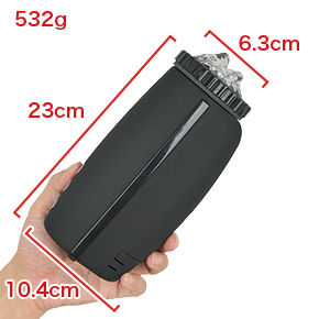 マットブラックの精悍なボディです。電池式なのでコードがなく、取り回しもイージー。　※数値はＮＬＳ実測値