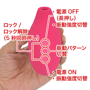 ロック機能などできることは多いですが、通常は３ボタンで直感的な操作が可能。強度変更は＋／－ボタンを押しつづけると、スムーズかつ無段階に推移します。