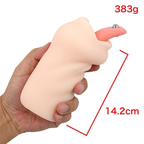 大きく突き出た舌に、ピアス風の磁気玉が挟まっています。ボディのボリューム感も十分。　※数値はＮＬＳ実測値