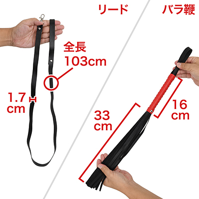 首枷と組み合わせて相手を支配するリード。いうこと聞かなければ、ムチでお仕置きです。　※数値はＮＬＳ実測値