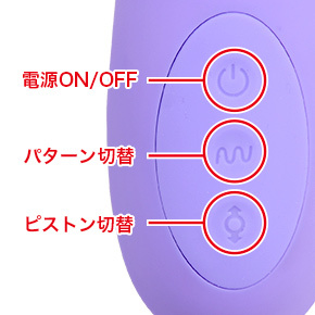 振動パターン全１２種類×ピストンパターン全４種類の組み合わせて、多彩な刺激を再現します。