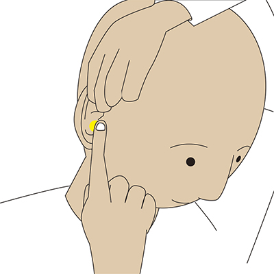 装着のコツ
※耳上部を上へ引っ張り、細く潰した耳栓をそっと挿入して下さい。中で耳栓が膨らみ装着完了です。フィットがいまいちの場合は繰り返しお試しください。