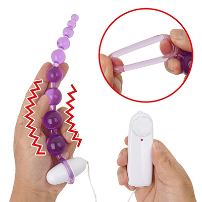 丈夫な指掛けフックの輪っかにローターをセットすれば、電動式に早変わり。先端まで振動が伝わるので気持ちいい！