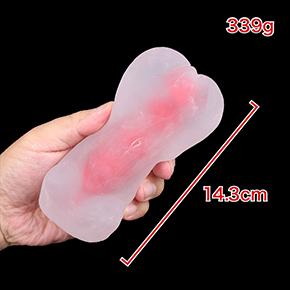 透明ボディは挿入中のペニスが見えるのがエロいのに、粘膜素材のせいで魅力半減…。　※数値はＮＬＳ実測値