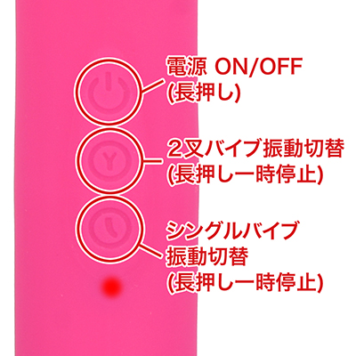 振動パターンは３段階＋５リズムの８種類。両サイドとも同じ仕様ですが、リズム振動の動きは異なっています。