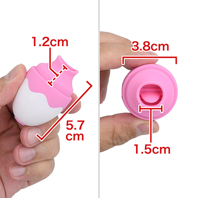コンパクトで取り回しやすいボディです。反面、大きめの乳首だと入らない可能性も…。　※数値はＮＬＳ実測値