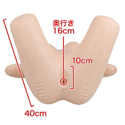 オナホール装着口はやや下付き。穴の大きさも控えめで、Ｓ～Ｍクラスのオナホ限定です。　※数値はＮＬＳ実測値