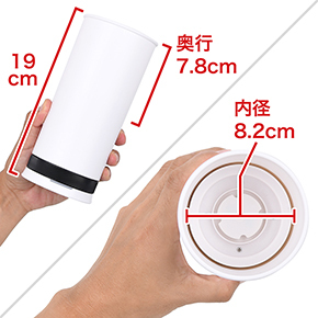 シンプルな筒型ボディ。コスト削減のため挿入口はキャップレスですが、実用上困りません。　※数値はＮＬＳ実測値