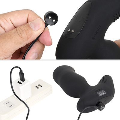 マグネット接続のUSB-C給電仕様。本体はフル充電まで約3.5時間、連続稼働は約10時間。リモコンは約１時間／約100時間です。