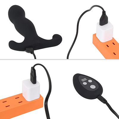 本体側はマグネットタイプのUSB充電式。フル充電まで約２時間、連続可動は最大約90分。リモコンはmicroUSBで、フル充電まで約1.5時間、連続可動は約50時間です。