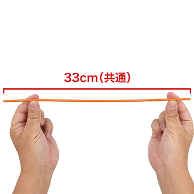 10本すべて、同じ長さのゴム管です。外径が本体にも表記されていてわかりやすい。　※数値はＮＬＳ実測値