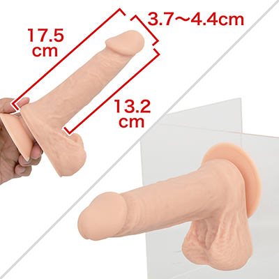 【Ｌサイズ】逞しいフォルム。マイルド刺激なぶん、巨根の中でも汎用性は高いでしょう。　※数値はＮＬＳ実測値