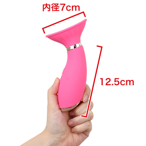 握りやすいフォルムで【吸引×舐め】 Wの刺激を楽しめるローターです。　※数値はＮＬＳ実測値