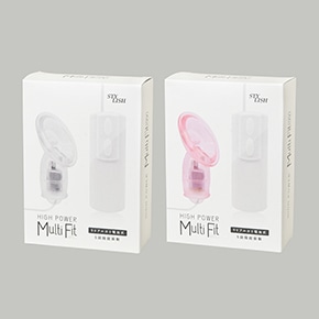 「ホワイト」と「ピンク」の２色展開です。シンプルかつスタイリッシュなパッケージで、女性ウケもいいでしょう。
