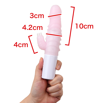 かわいいミルキーカラー！波打つ形状で、使いやすい定番の二股バイブです。　※数値はＮＬＳ実測値