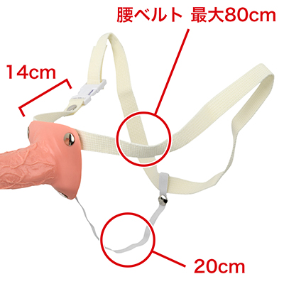 Ｔ字状のベルトはアジャスター付きで、長さの調節が可能です。股の部分はゴムになっており伸縮します。　※５種類共通