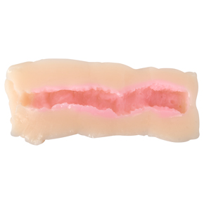 ざらっとした細かいヒダが奥まで続きます。ローションでヌルヌルにすれば本物の膣に挿れているような快感を得られます。