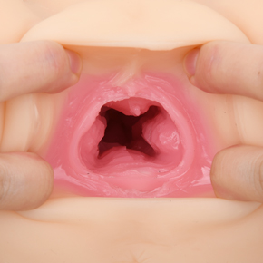 中はピンクの二層構造。上下左右４方向から盛り上がった肉壁が密着しながら刺激します。