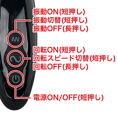 ３種類の回転スピードと５種類の振動パターンをお楽しみいただけます。