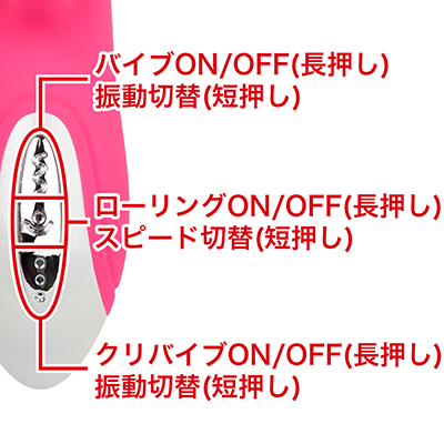 ボディ、クリバイブ、上下に動くリングは、それぞれ単独操作が可能です。