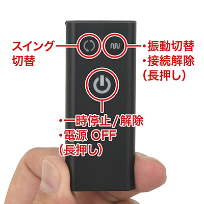 リモコンには一時停止／解除ボタンがあり、どんな動作パターン時でも有効。慣れればノールックで操作できます。