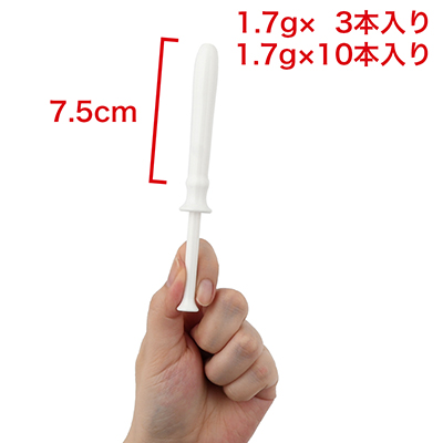 手を汚さず、ワンプッシュで簡単に膣内を洗浄できる１回１本使い切りタイプ。　※数値はＮＬＳ実測値