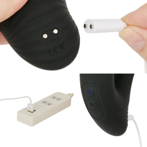 充電はUSB充電式。充電時間は約90分、連続稼働時間は約30～70分です。充電中はライトが点滅します。