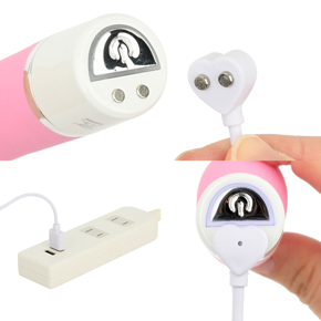 充電はUSB充電式。充電時間は約120分、連続稼働時間は約60分です。充電中はライトが点滅し、満充電はライトが点灯します。