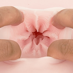Ｖ溝が繊細に刻まれたヒダが、形状を変えながら奥へとつづく膣壁。深部の逆エッジなど、どれも強力です。