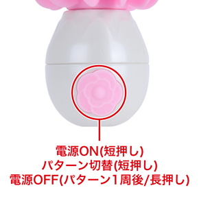 振動パターンは全６種類。スイッチを押すごとに振動が切り替わります。