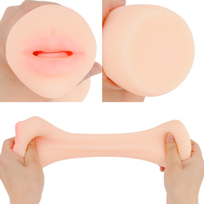 ほんのり色づいた唇がセクシーな非貫通式ボディ。素材は、すべすべのお肌のような滑らかな質感で、もっちりとハリのある肉感的な柔らかさです。