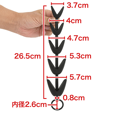 絶妙な寸法で段階的に大きくなっていく花々。閉じたときのサイズはメーカー画像を参照。　※数値はＮＬＳ実測値