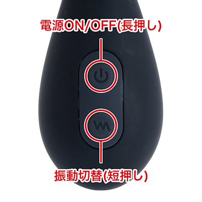 振動パターンは全９種類。スイッチを押すごとに振動が切り替わります。