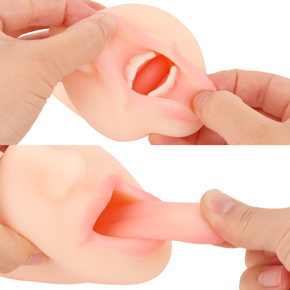 程よい硬さの歯はコリっと甘噛み刺激を楽しめ、ぷるぷるとした高弾力な舌は竿を這いずり舐め回します。