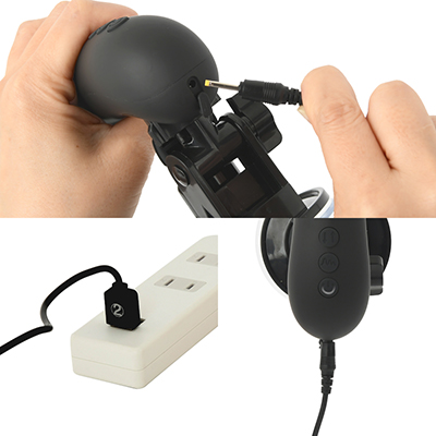 【本体】充電はUSB充電式。充電時間は約180分、連続稼働時間は約120分です。充電中はライトが点滅します。