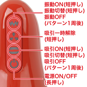 ４種類の吸引パターンと、10種類の振動パターンを搭載。個別動作可能で、同時攻めはもちろん個別に動作を楽しむことができます。