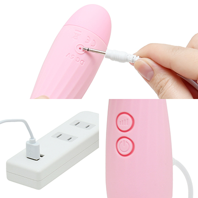 充電はUSB充電式。充電時間は約60分、連続稼働時間は約40分です。充電中はライトが点滅し、充電が完了するとライトが消灯します。