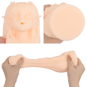 【対魔忍ゆきかぜ】小さな口が挿入口。少し粉っぽさはありますが、もっちりとした弾力感で油分は少なくニオイもほぼありません。構造は非貫通型。