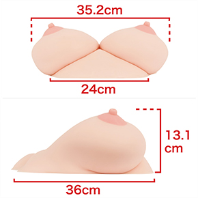 多層ジェルに硬度差があるせいか、乳房のラインがちょっと不自然に見えますね。　※数値はＮＬＳ実測値
