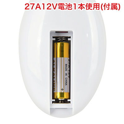 リモコンは電池交換式。電池が付属されているので、すぐに使用可能です。